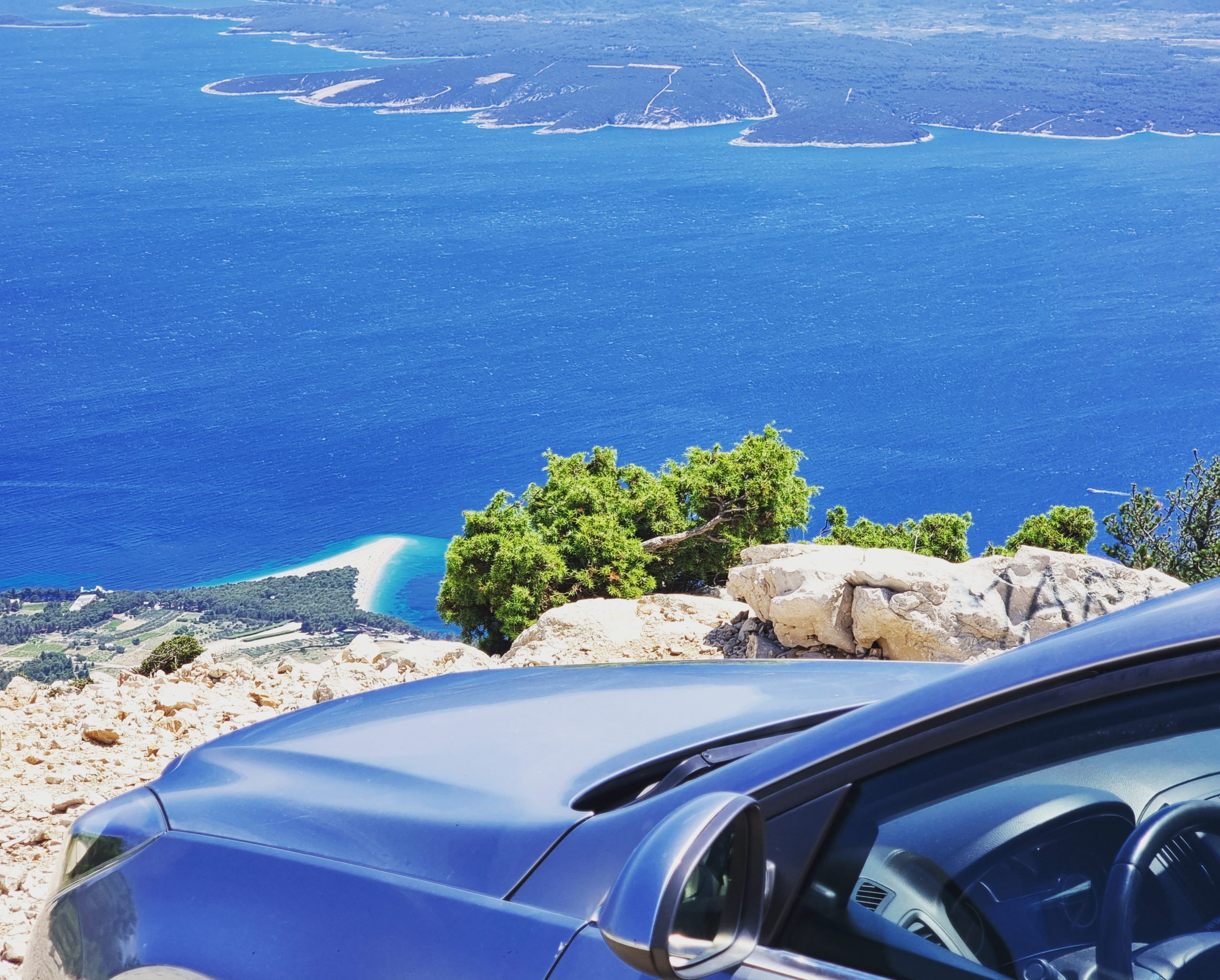 Scenic view of Brač island coastline